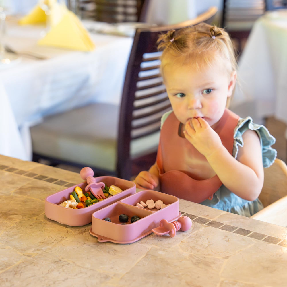 Waterproof storage bag keeps snacks and utensils organized when traveling.