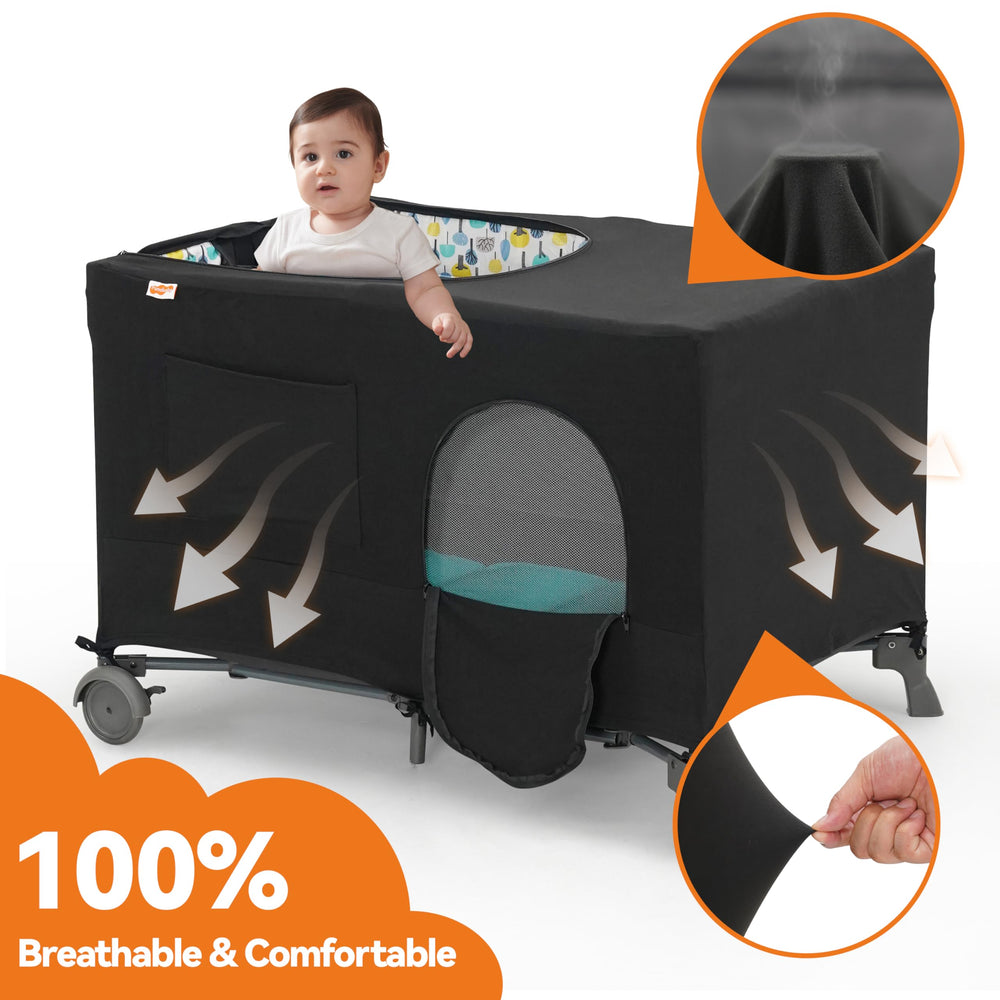 Pamo Babe blackout cover side panel brightness control for airflow.