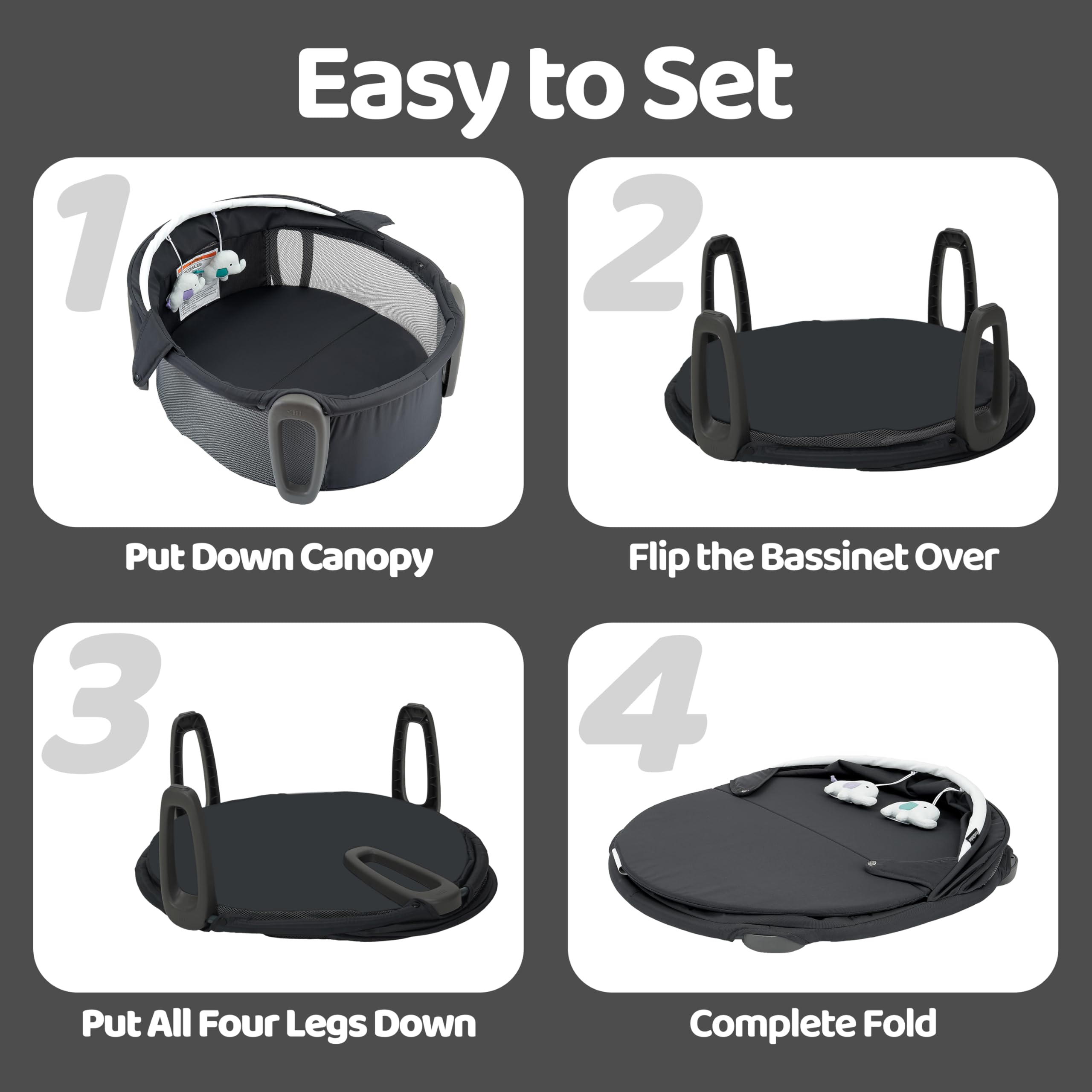 Pamo Babe Easy Fold Compact design for simple storage and travel.