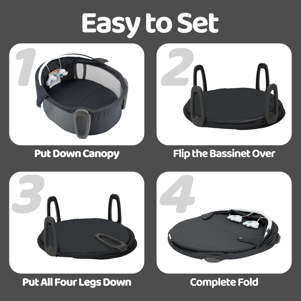 Pamo Babe Easy Fold Compact design for simple storage and travel.