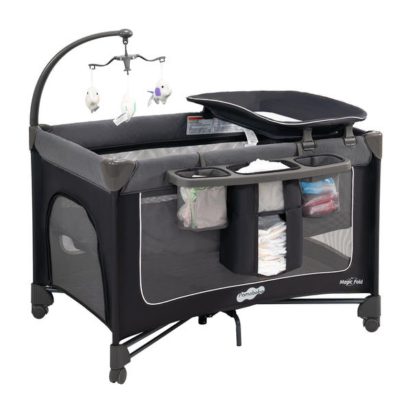 Pamo Babe Magic Fold Playard opened for quick setup and use.