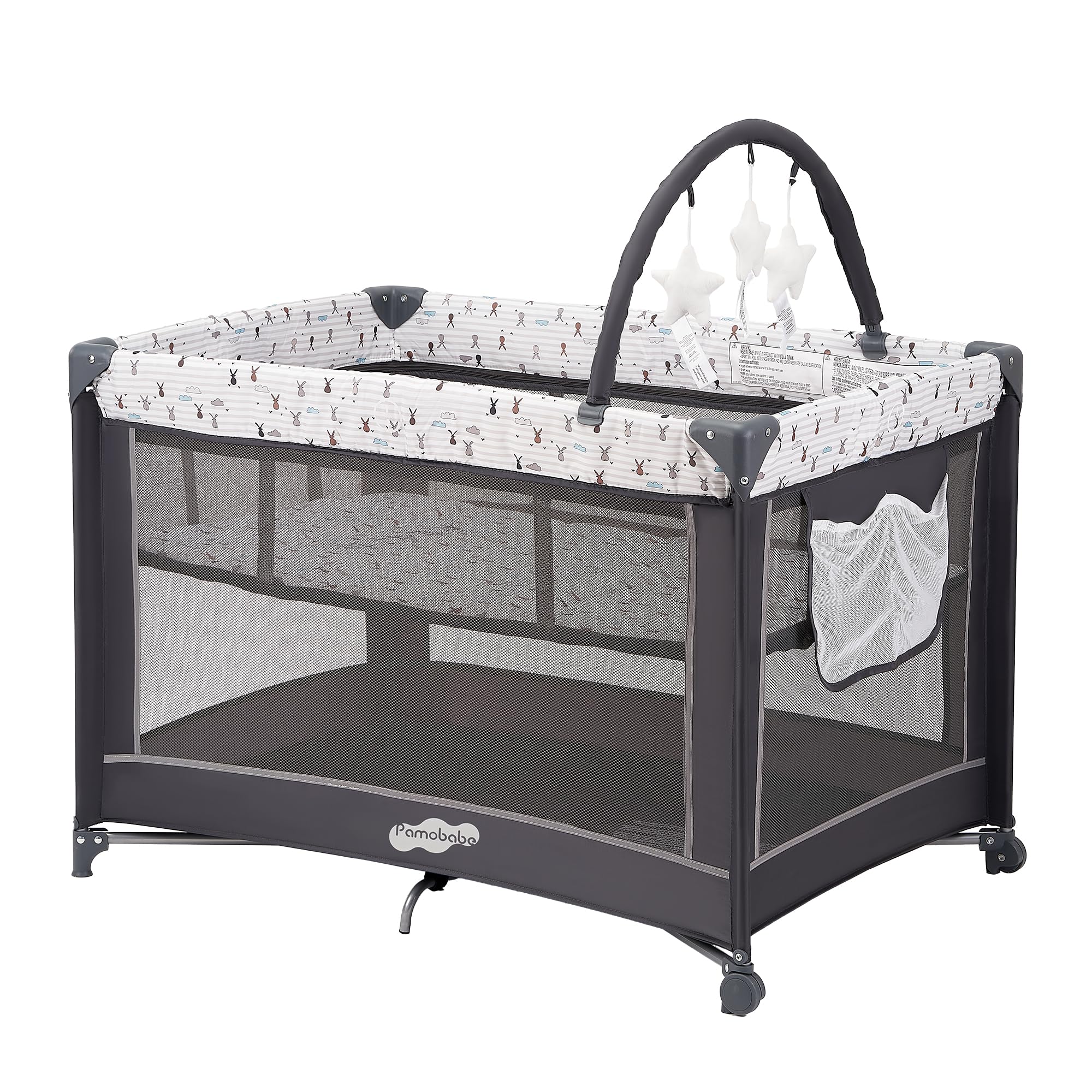Pamo Babe Pack and Play bassinet-detachable for quick changes at home or on trips