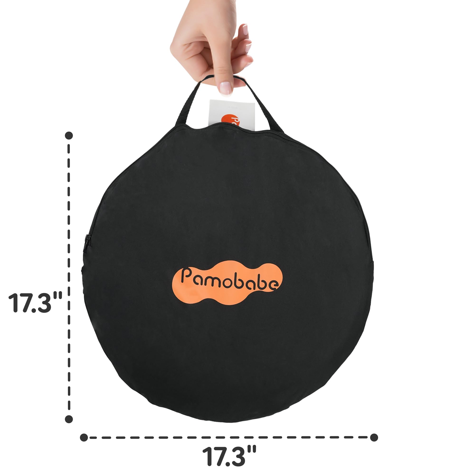 Pamo Babe Pack and Play Tent with baby inside for nap-ready play