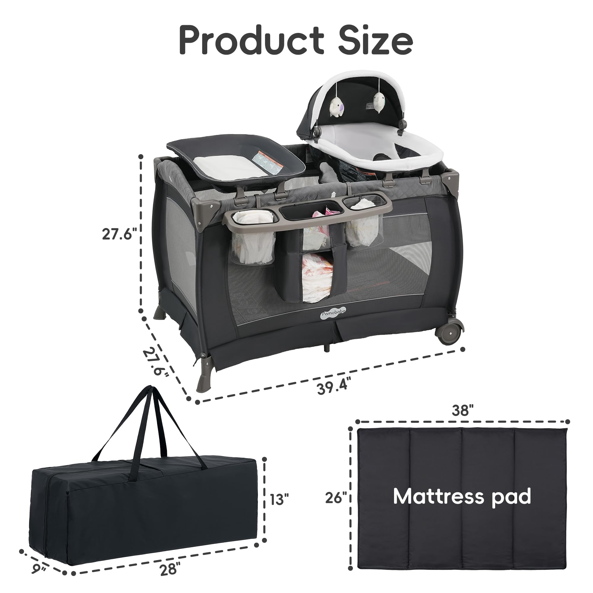 Pamo Babe Playard portable carry bag demonstrates easy transport
