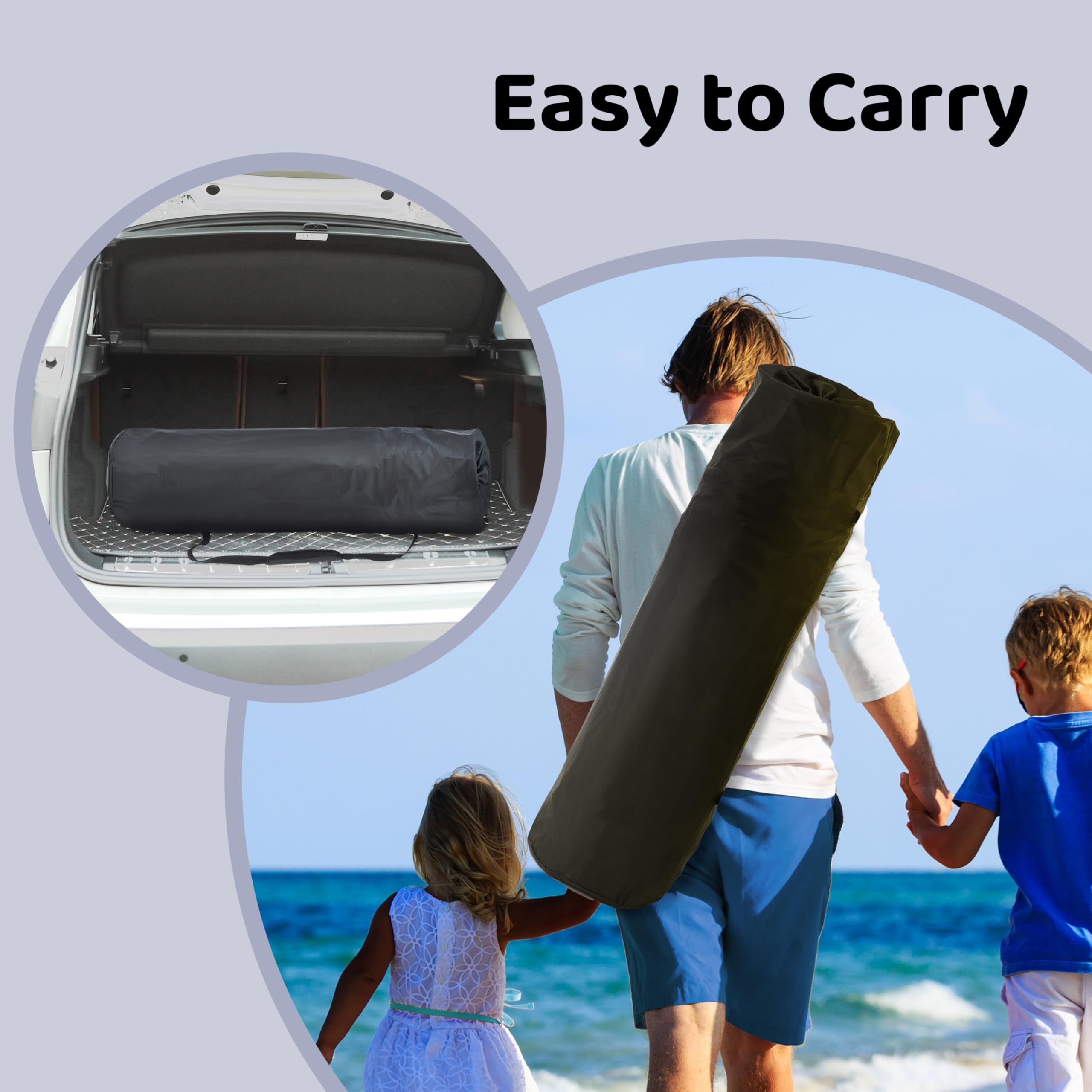 Pamo Babe foldable playpen for easy travel and storage.