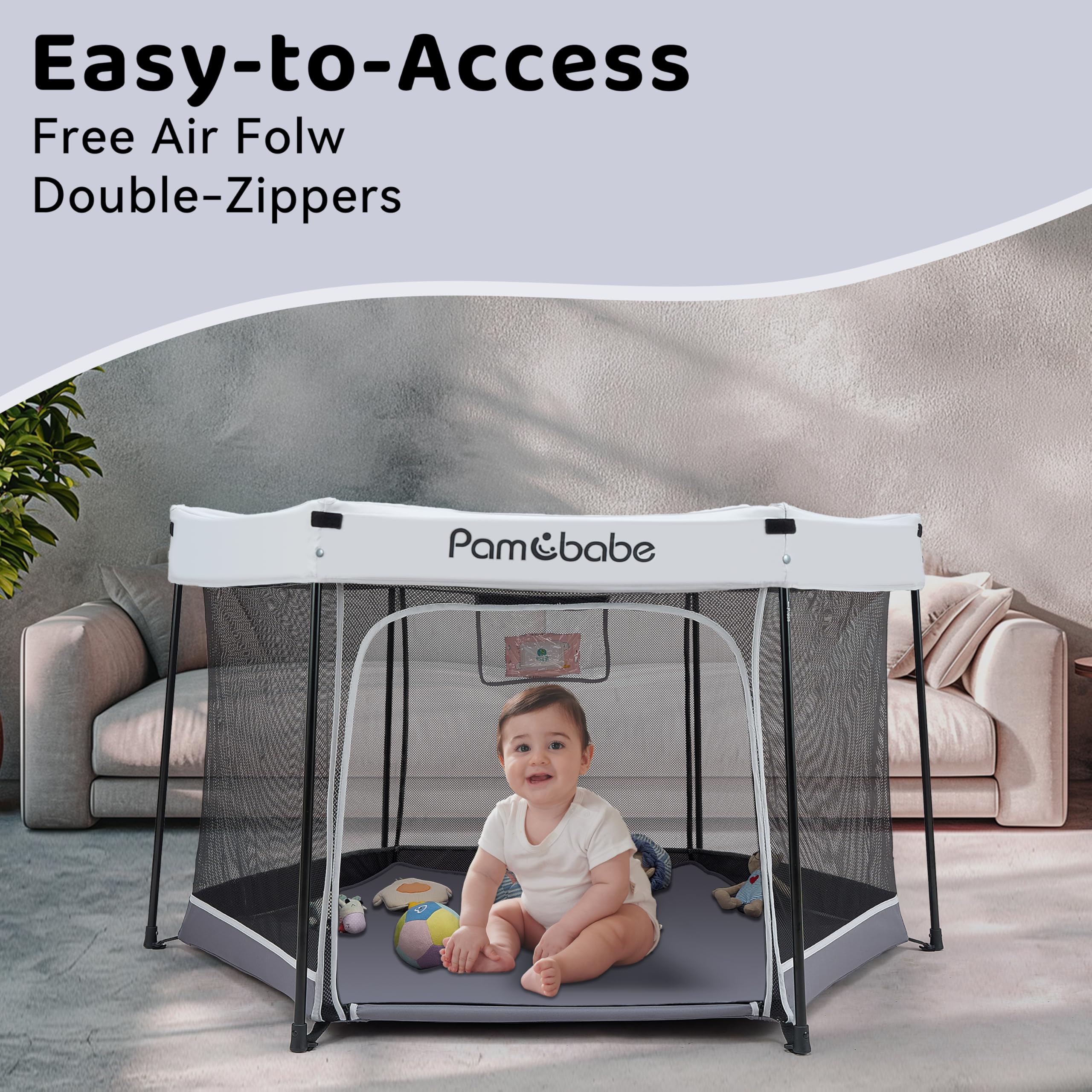 Pamo Babe hexagonal frame ensures sturdy setup for stability.