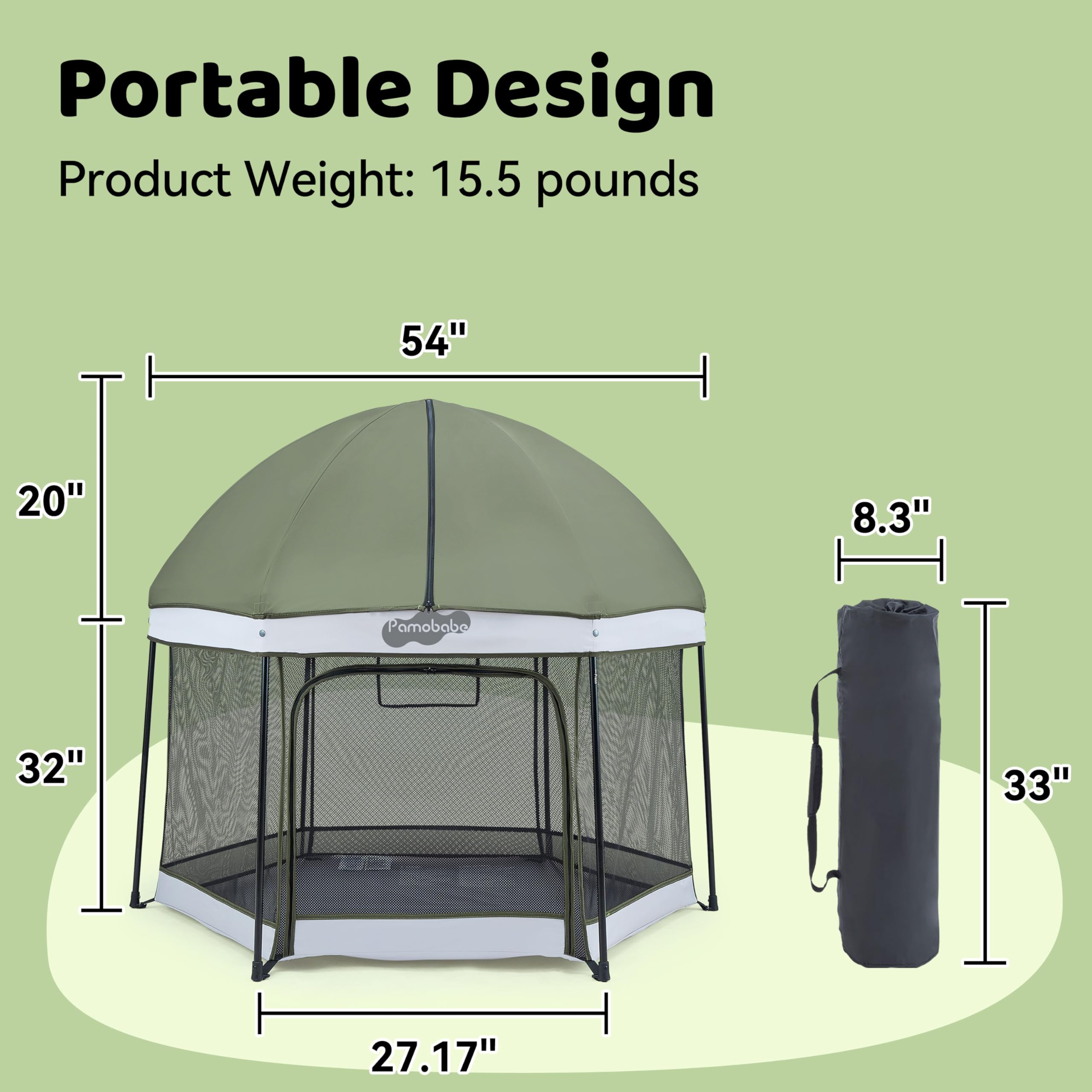 Pamo Babe playpen outdoor use creates shaded play area on sunny days