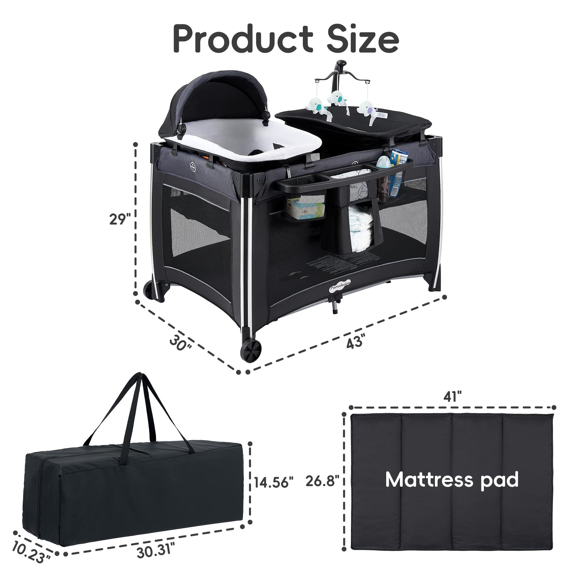 Pamo Babe removable newborn bassinet highlights easy transition for newborn sleep.