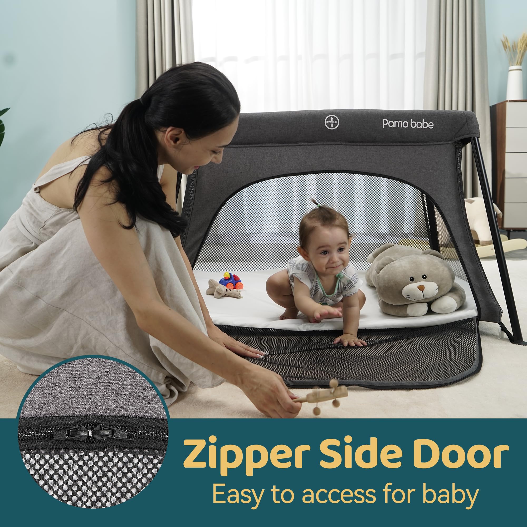 Pamo Babe Travel Crib compact carry bag for easy travel storage