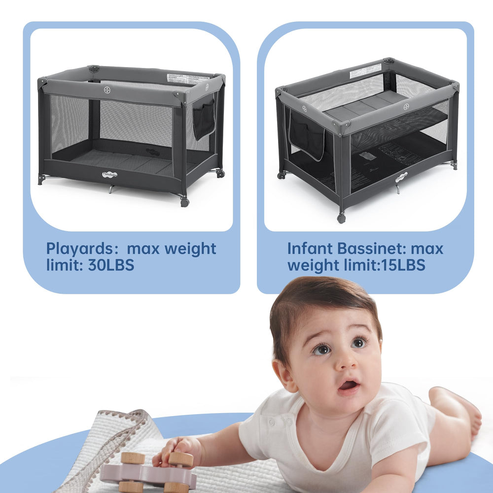 Pamo Babe visual mesh design keeps baby supervised without compromising comfort.
