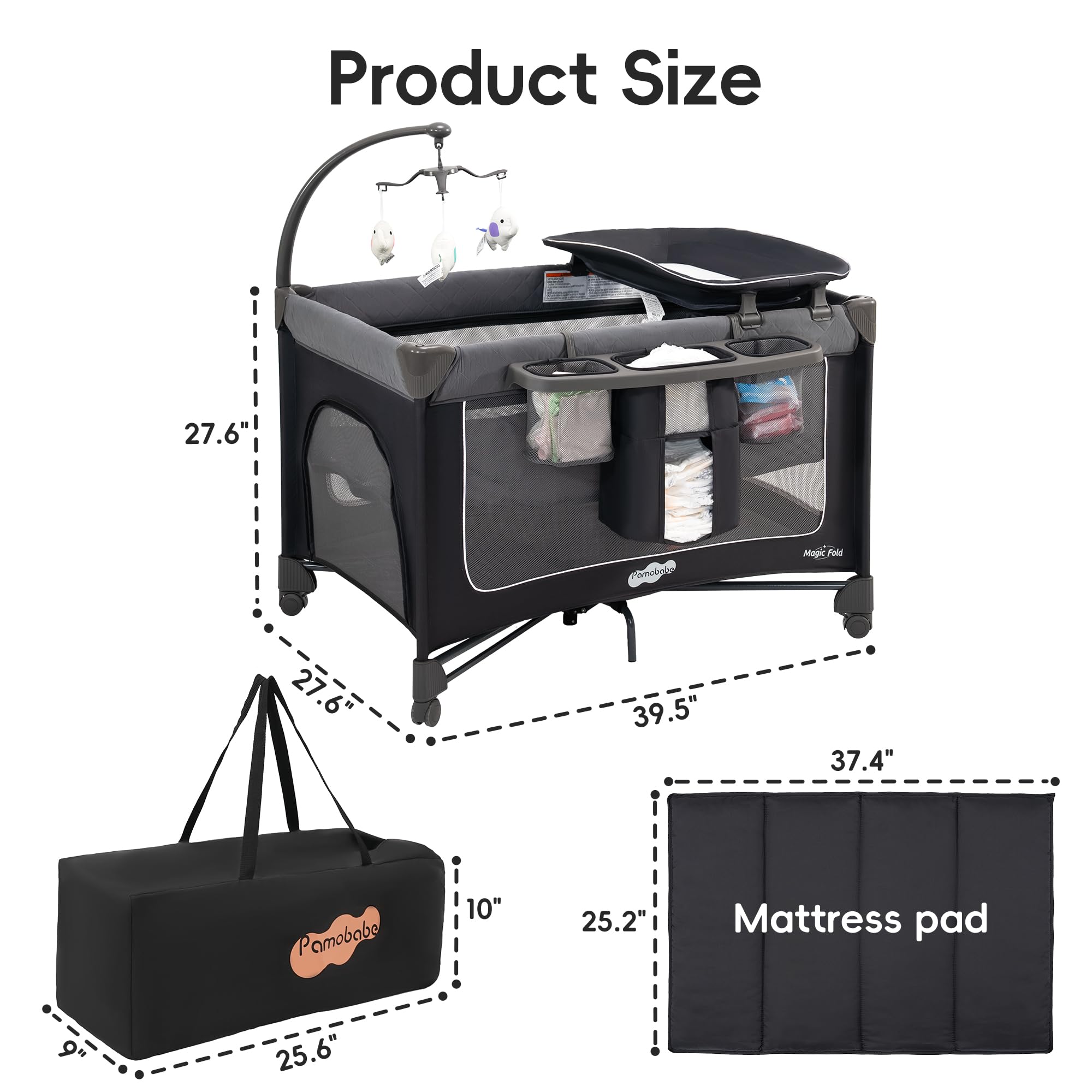 Pamo Babe waterproof changing table surface for easy cleanup.