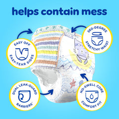 Pampers Splashers Dual Leak-Guard keeps messes in check during water fun.