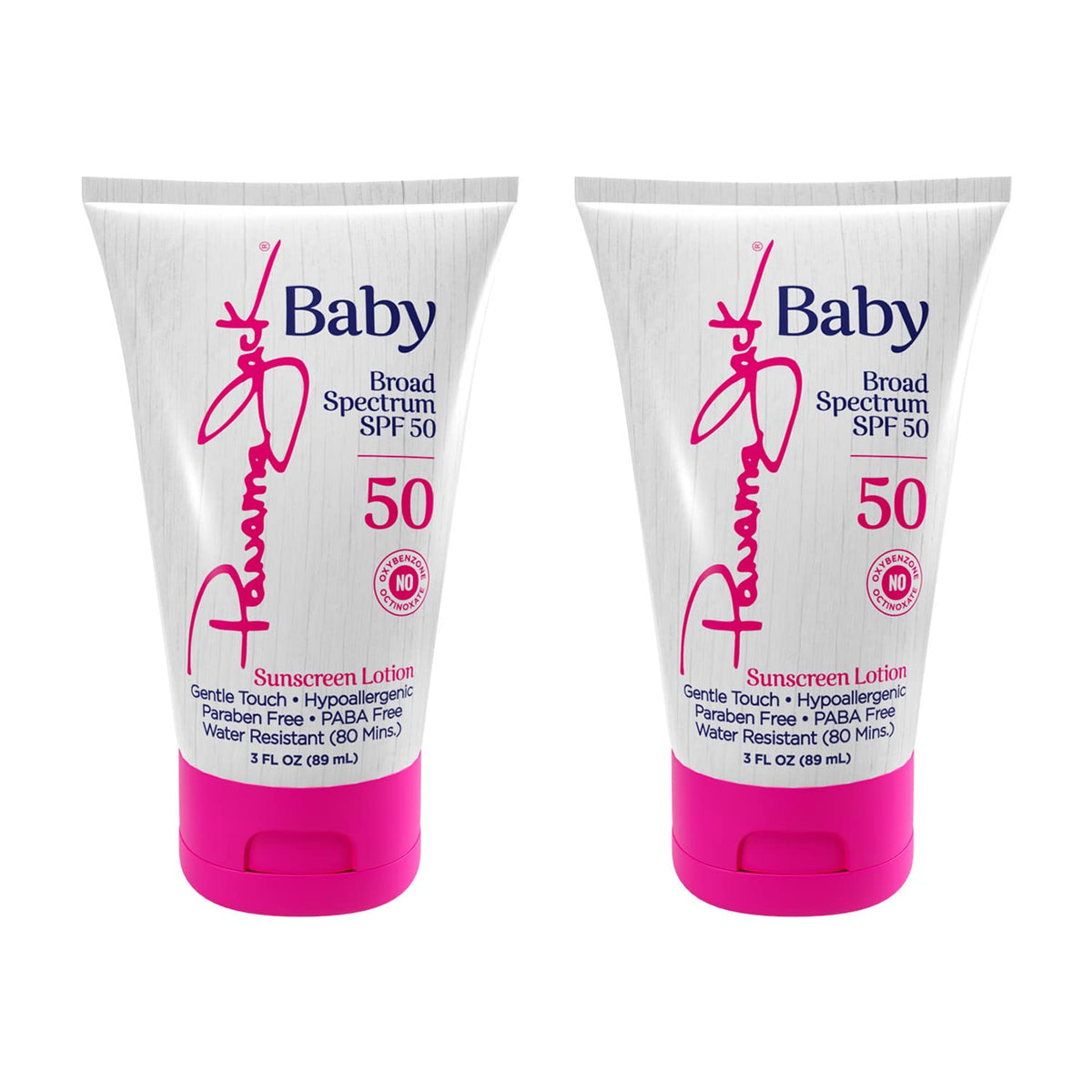 Panama Jack Baby Sunscreen bottle front with SPF 50 for kids, ideal for sunny days.