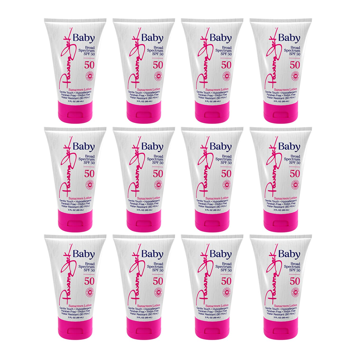 Panama Jack Baby Sunscreen compact 3-oz bottle fits in bags for travel.