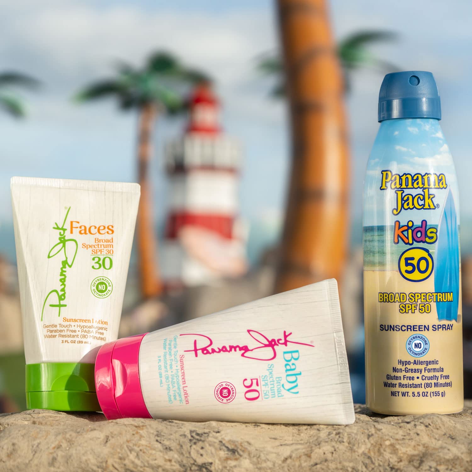 Panama Jack Baby Sunscreen demonstrates water resistance during play up to 80 minutes.