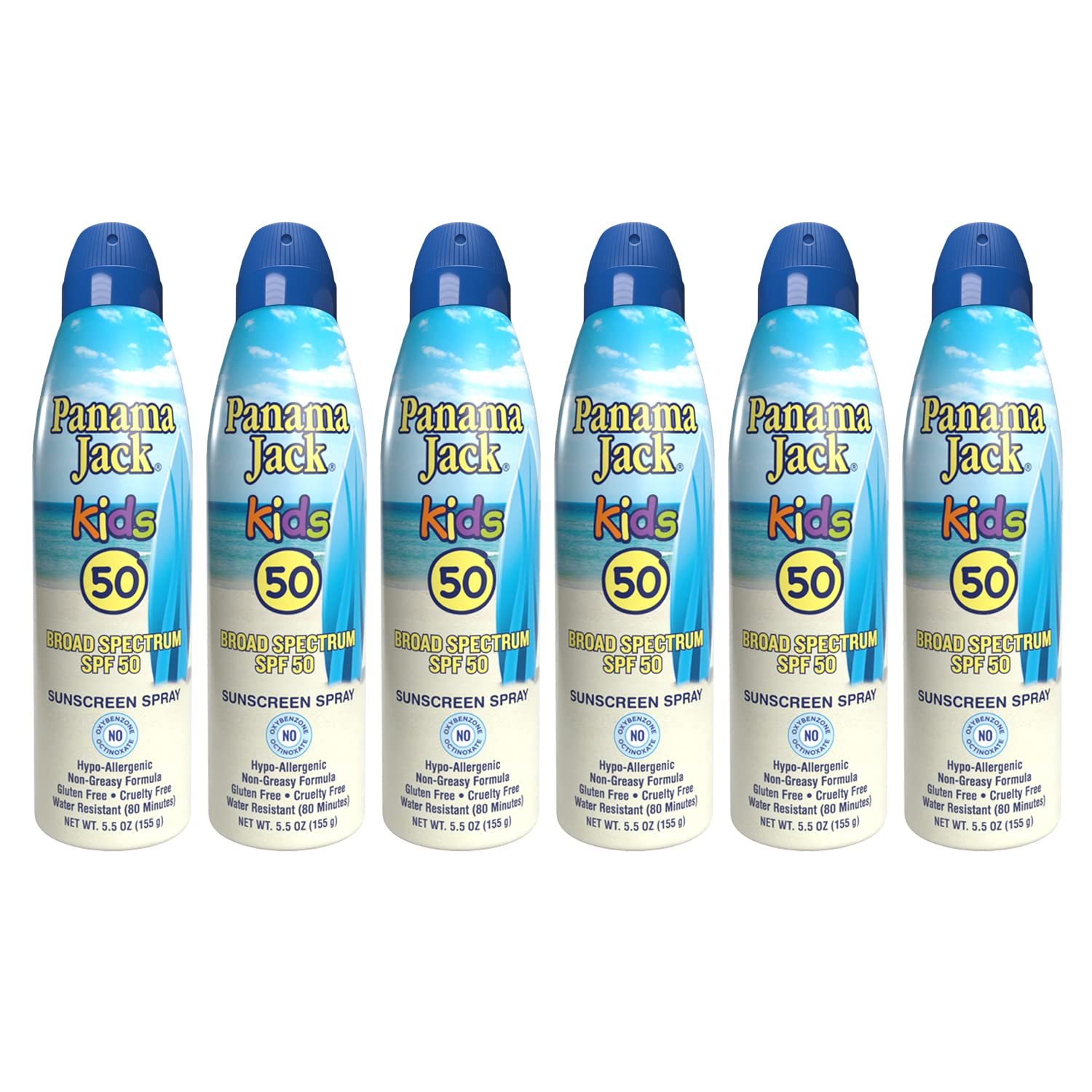 Panama Jack sunscreen bottle offers quick, even coverage on arms, legs, and faces.