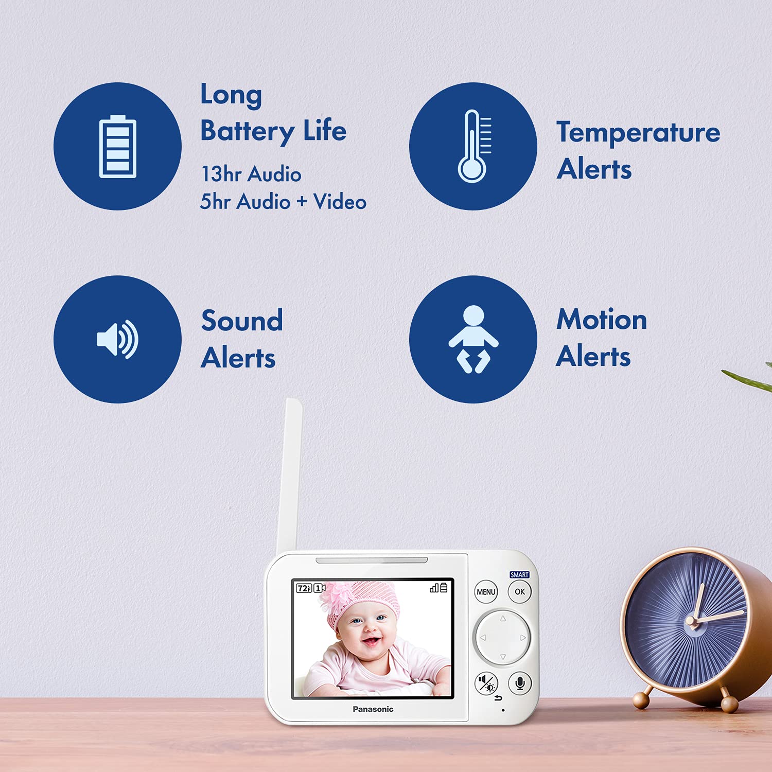 Panasonic KX-HN4101W 2-way talk feature for reassurance.