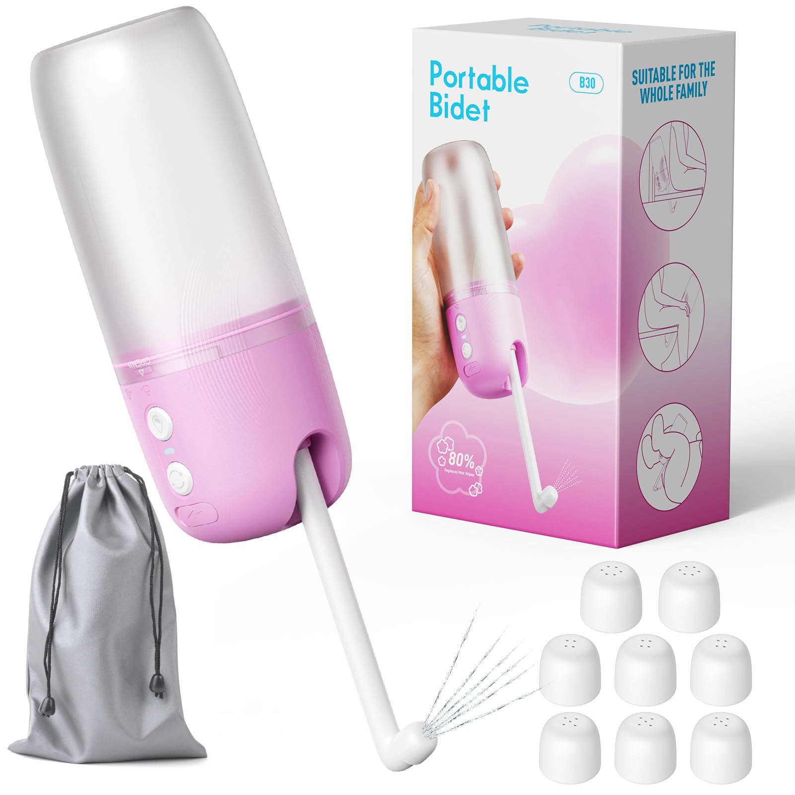 Pancellent portable bidet bottle for on-the-go personal hygiene.