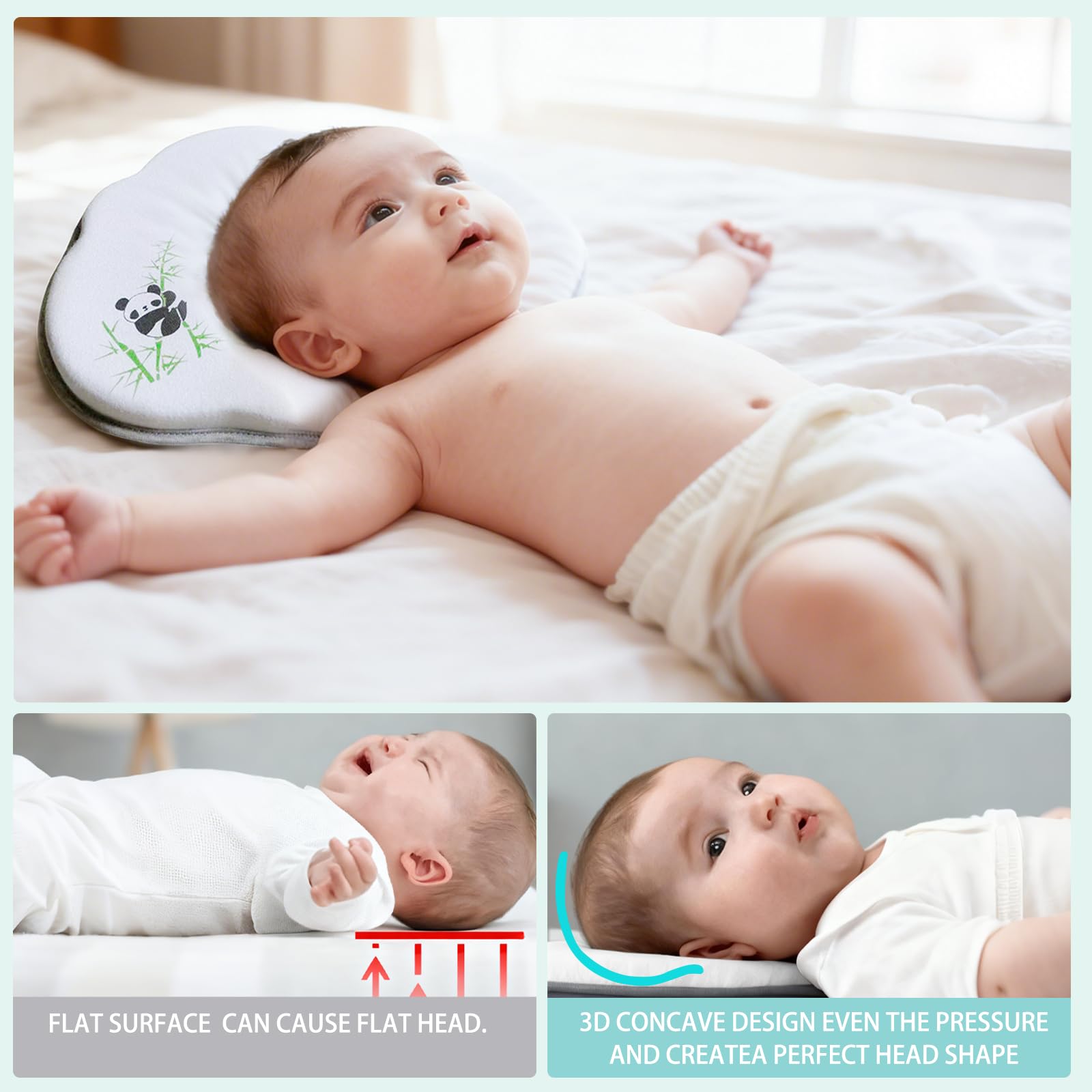 Panda Cloud-shaped pillow with ergonomic design for comfortable naps