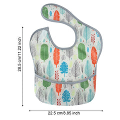 PandaEar bibs feature a backwards pocket to catch spills and keep clothes clean.
