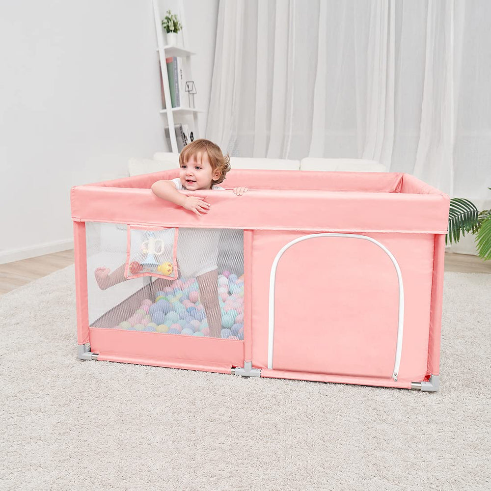 PandaEar playpen with doors open design for quick, supervised entry.