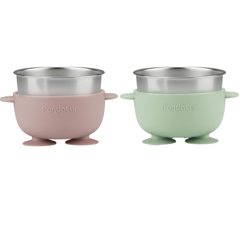 PandaEar baby utensils set with ergonomic handles supports easy grip