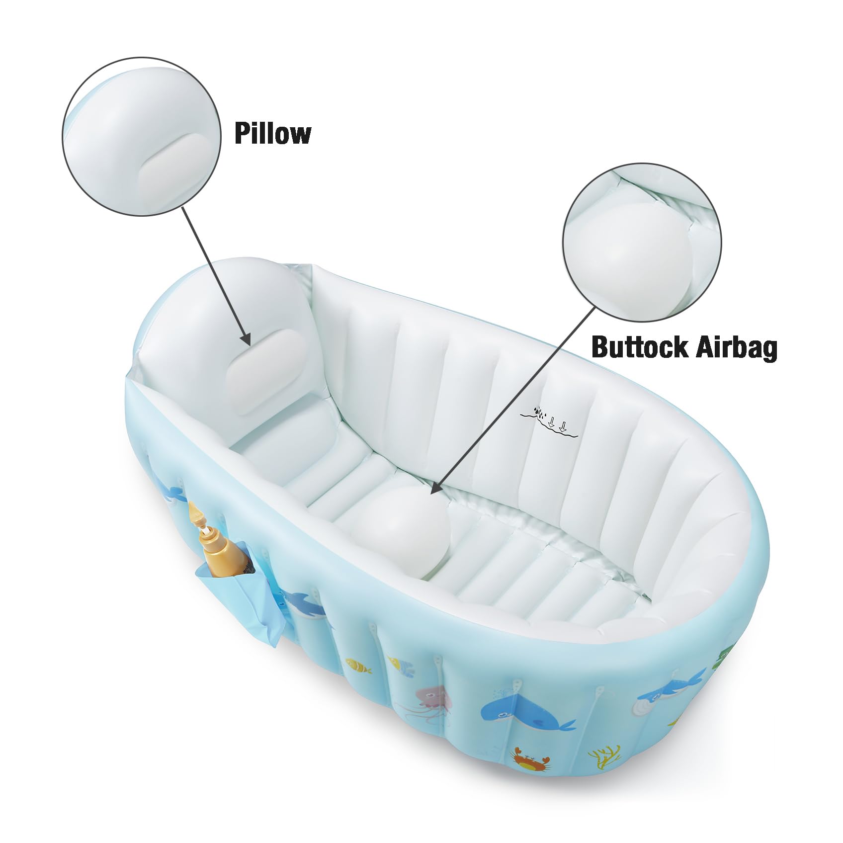 PandaEar bathtub built with durable, non-toxic PVC for daily use.