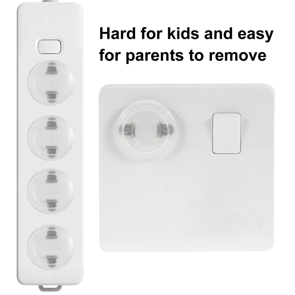 PandaEar child safety outlet protectors reduce curious touches.