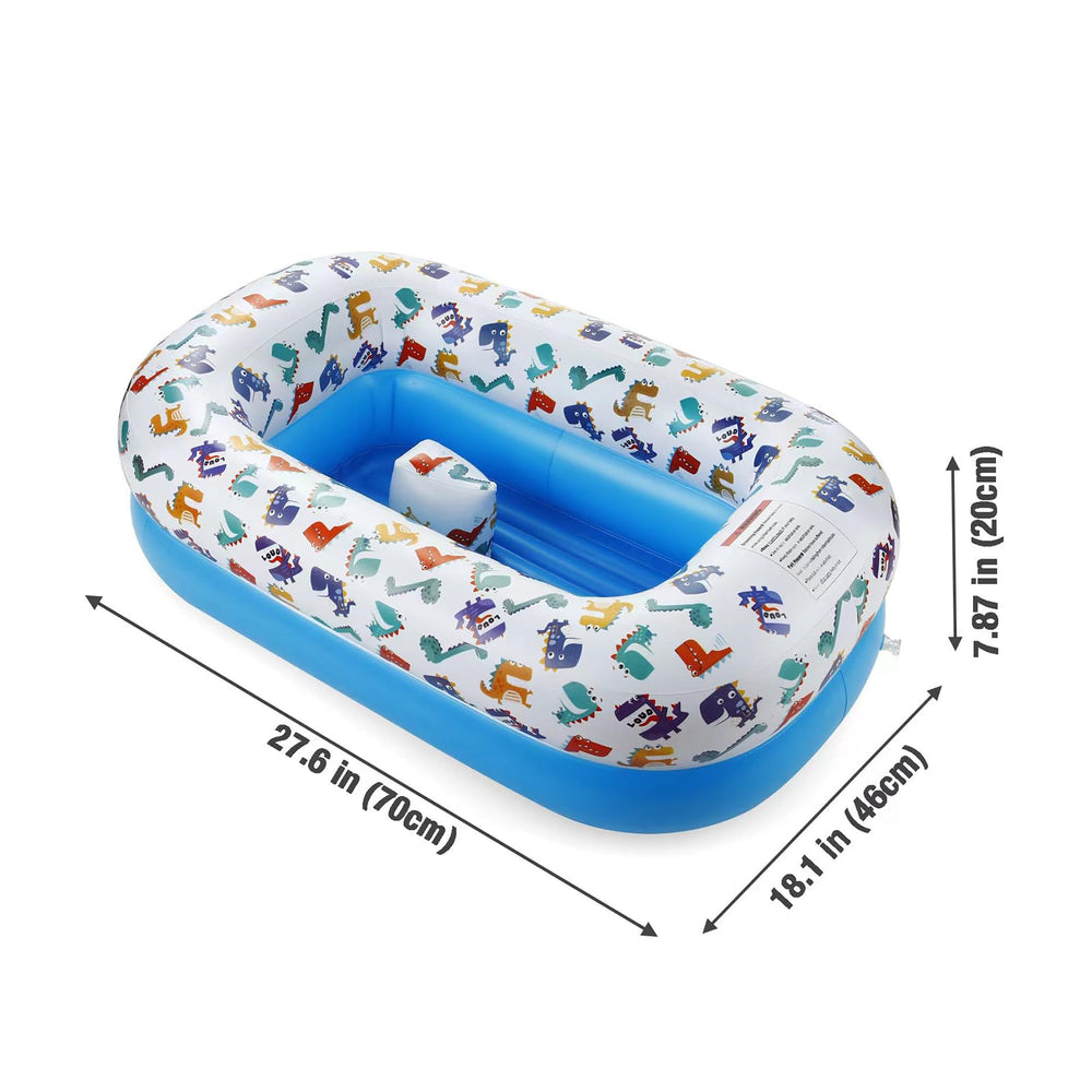 PandaEar dinosaur bathtub folded compact for travel and storage.