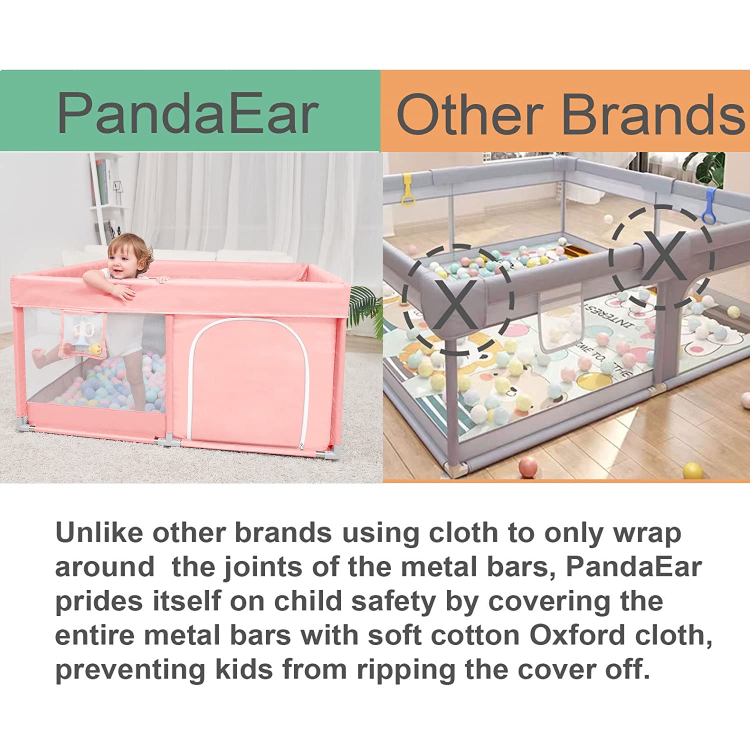 PandaEar easy-clean design simplifies daily maintenance after messy play sessions.