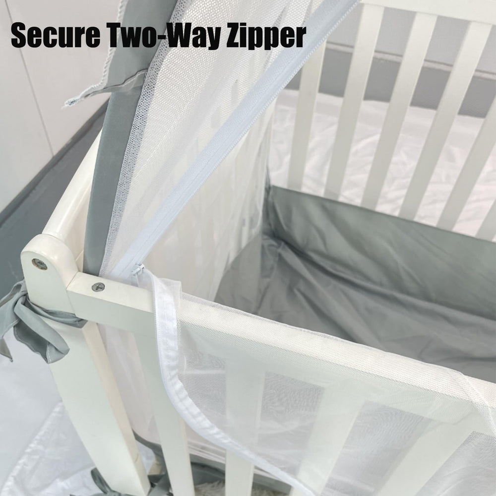 PandaEar canopy fits standard cribs, showing versatile compatibility in nursery.