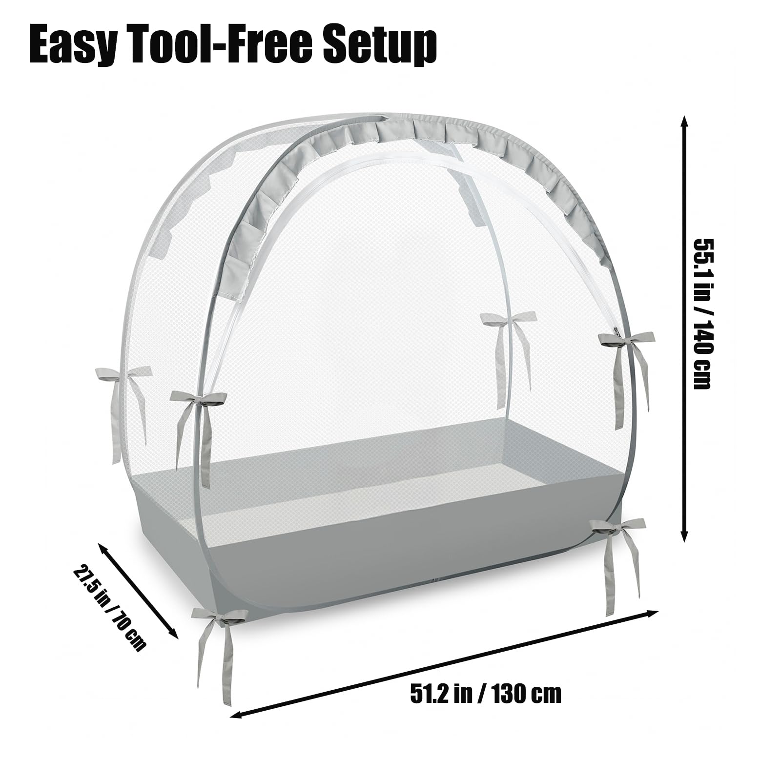 PandaEar crib tent with two-way zipper for easy, quiet checks on baby.