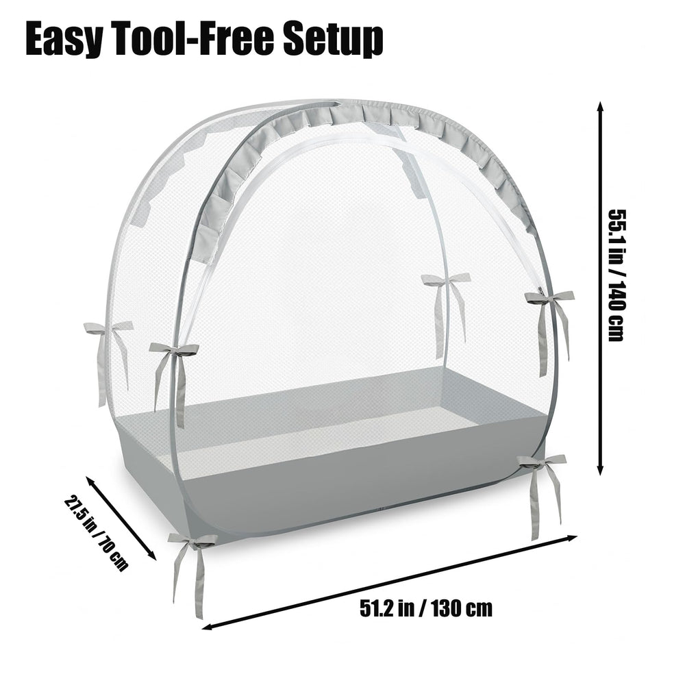 PandaEar crib tent with two-way zipper for easy, quiet checks on baby.