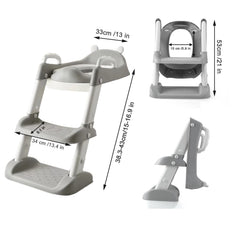 PandaEar folded-design potty seat saves space in bathroom.