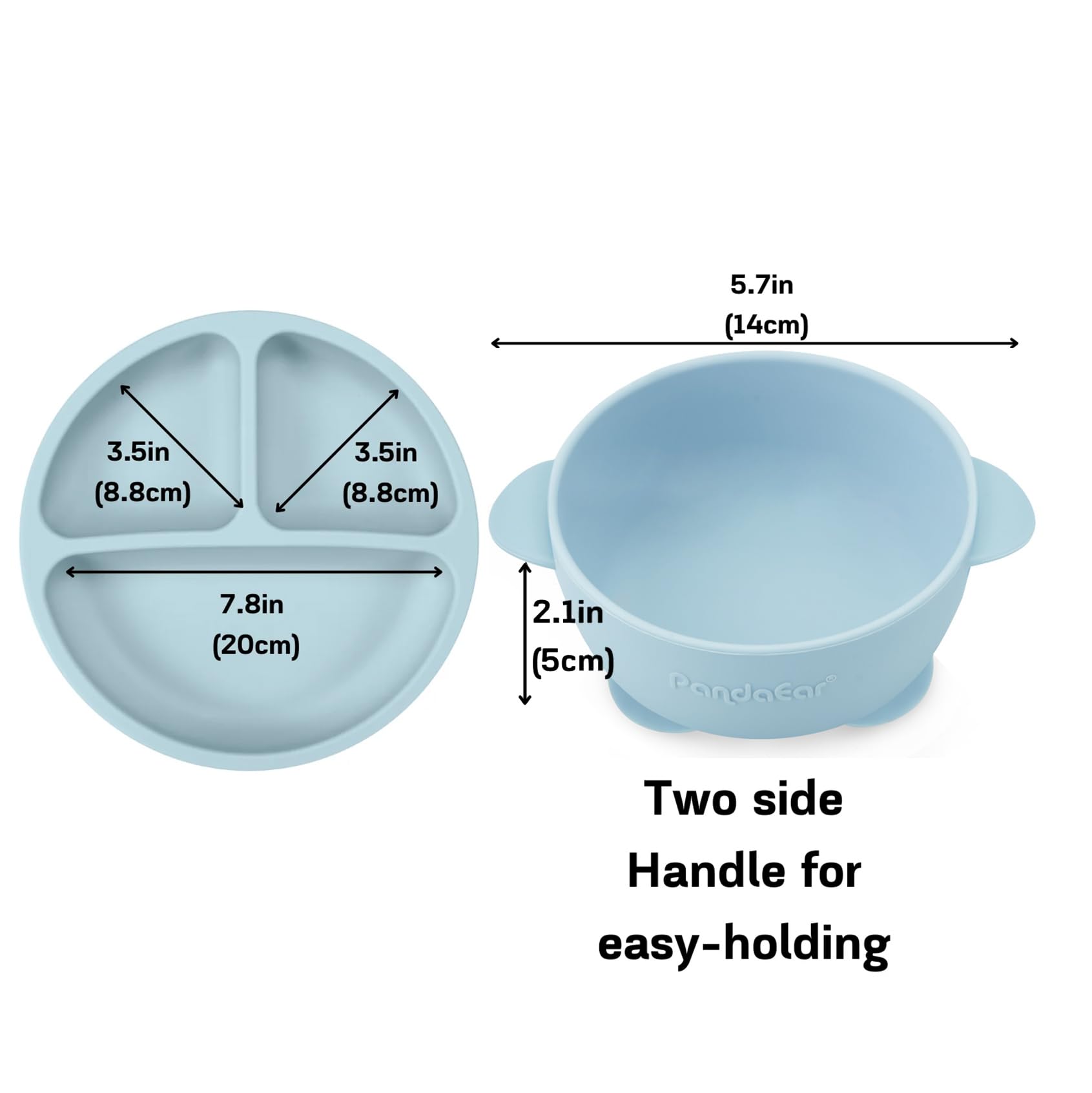PandaEar silicone bib catching drips and protecting outfits