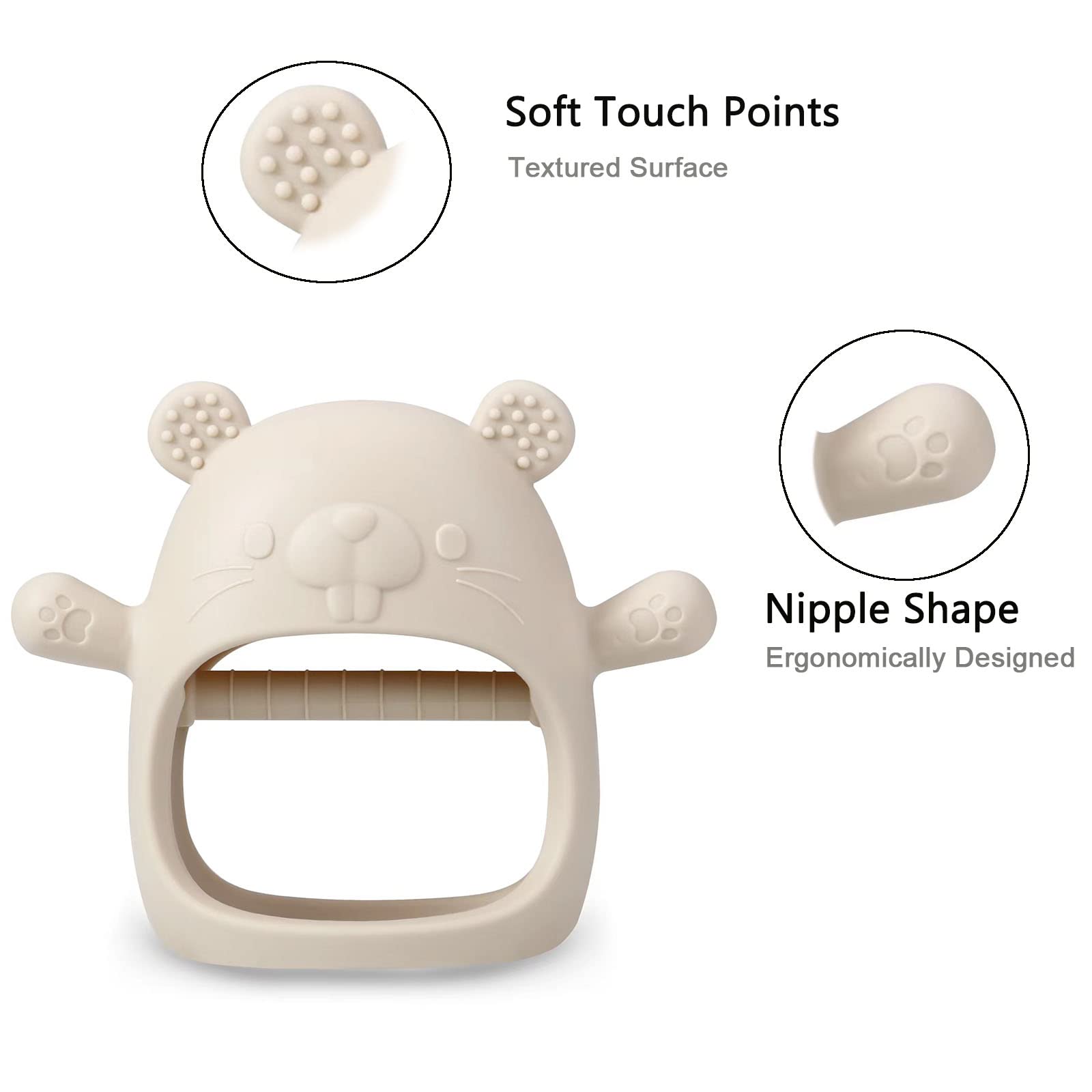 PandaEar silicone teether is soft yet durable for babies.