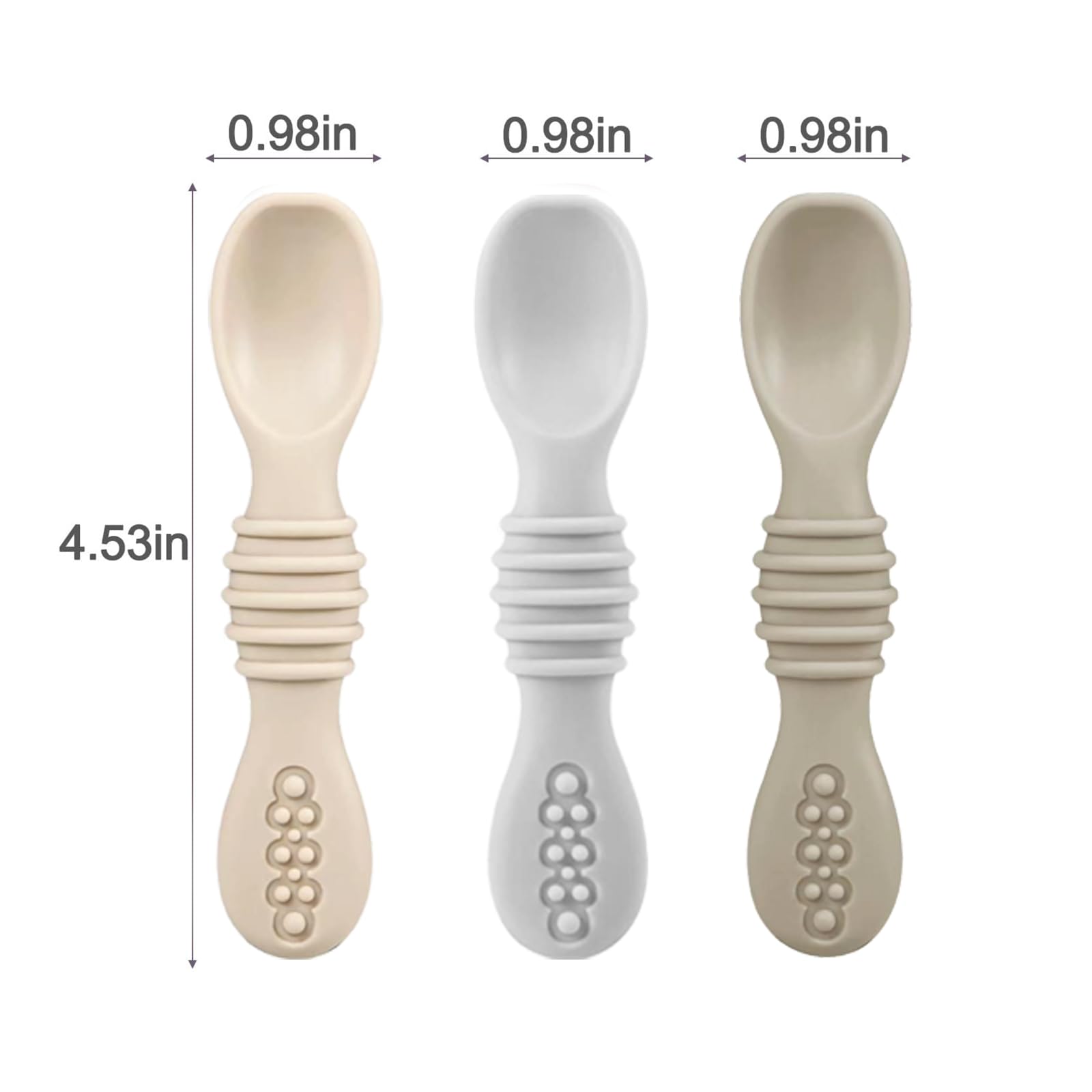 PandaEar soft-tip spoons with ergonomic grip for tiny hands.