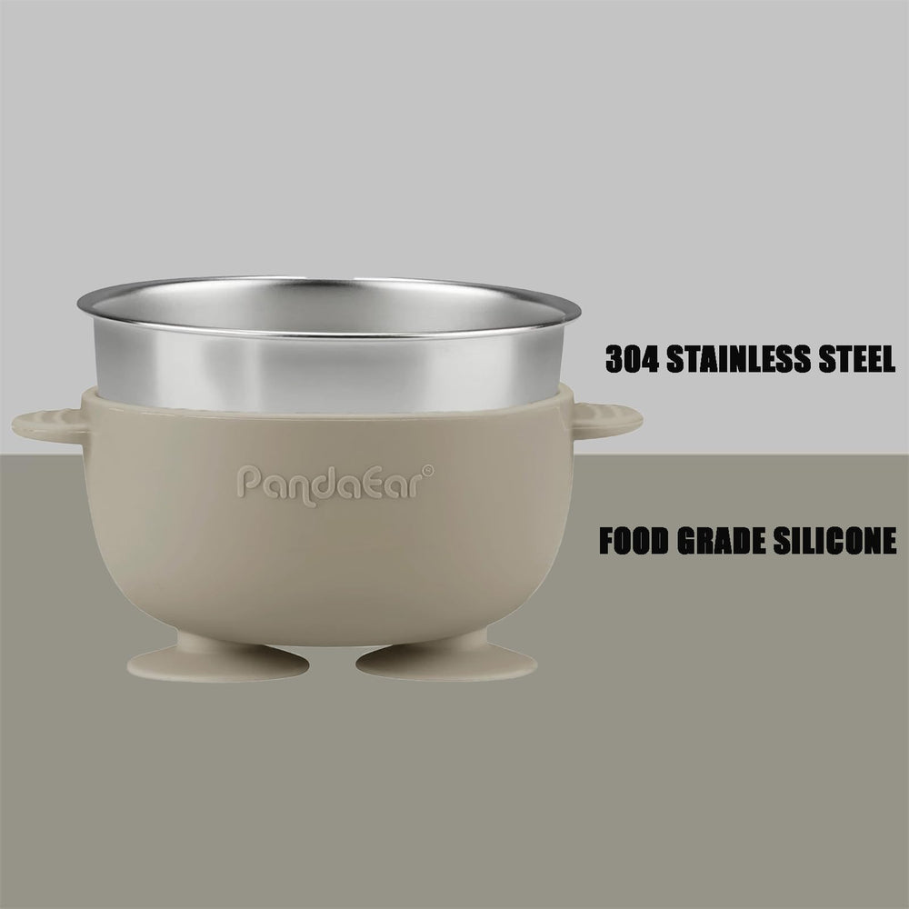 PandaEar stain-resistant stainless steel bowls stay bright through daily use.