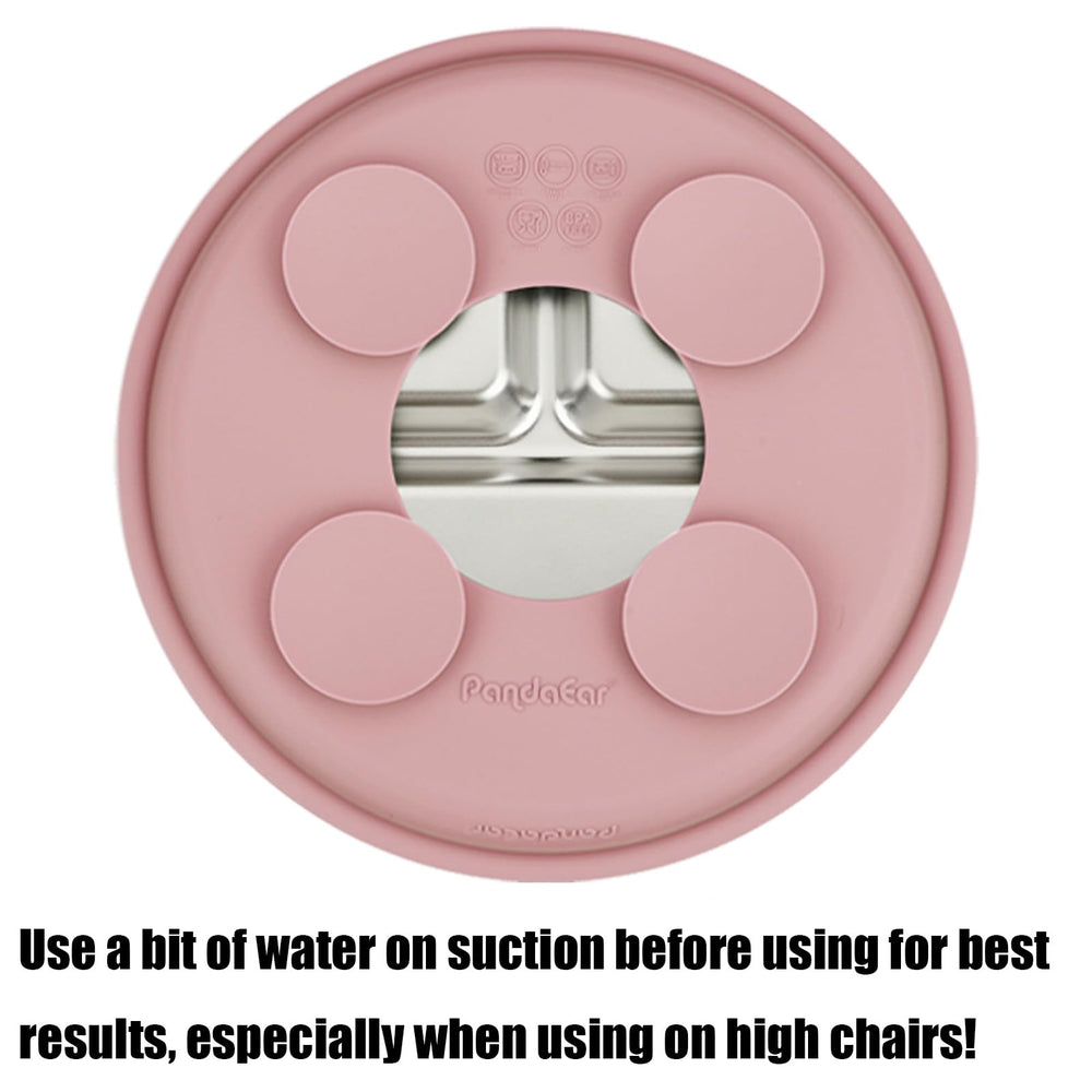 PandaEar suction-cups attachment system prevents spills on highchairs and tables