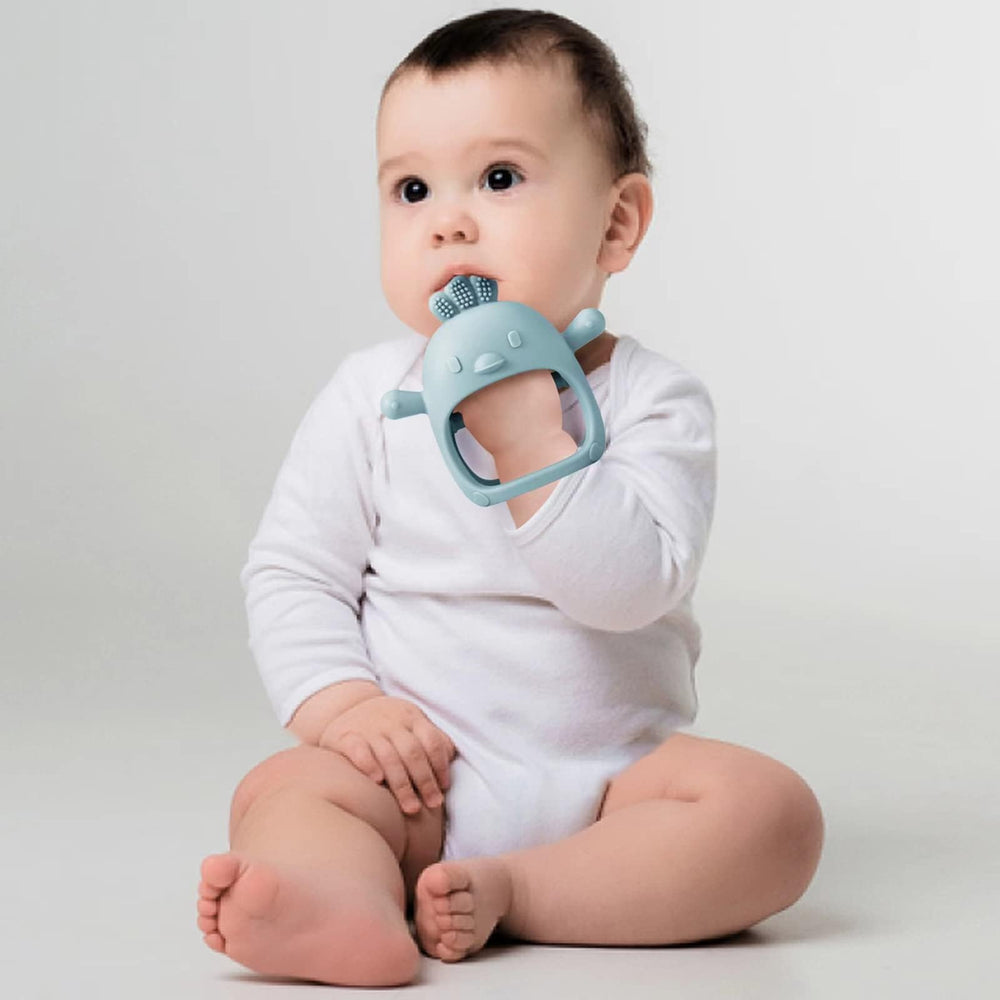 PandaEar teether showing textured surfaces that soothe gums.