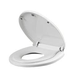 PandaEar toilet seat with built-in toddler potty and compact storage.