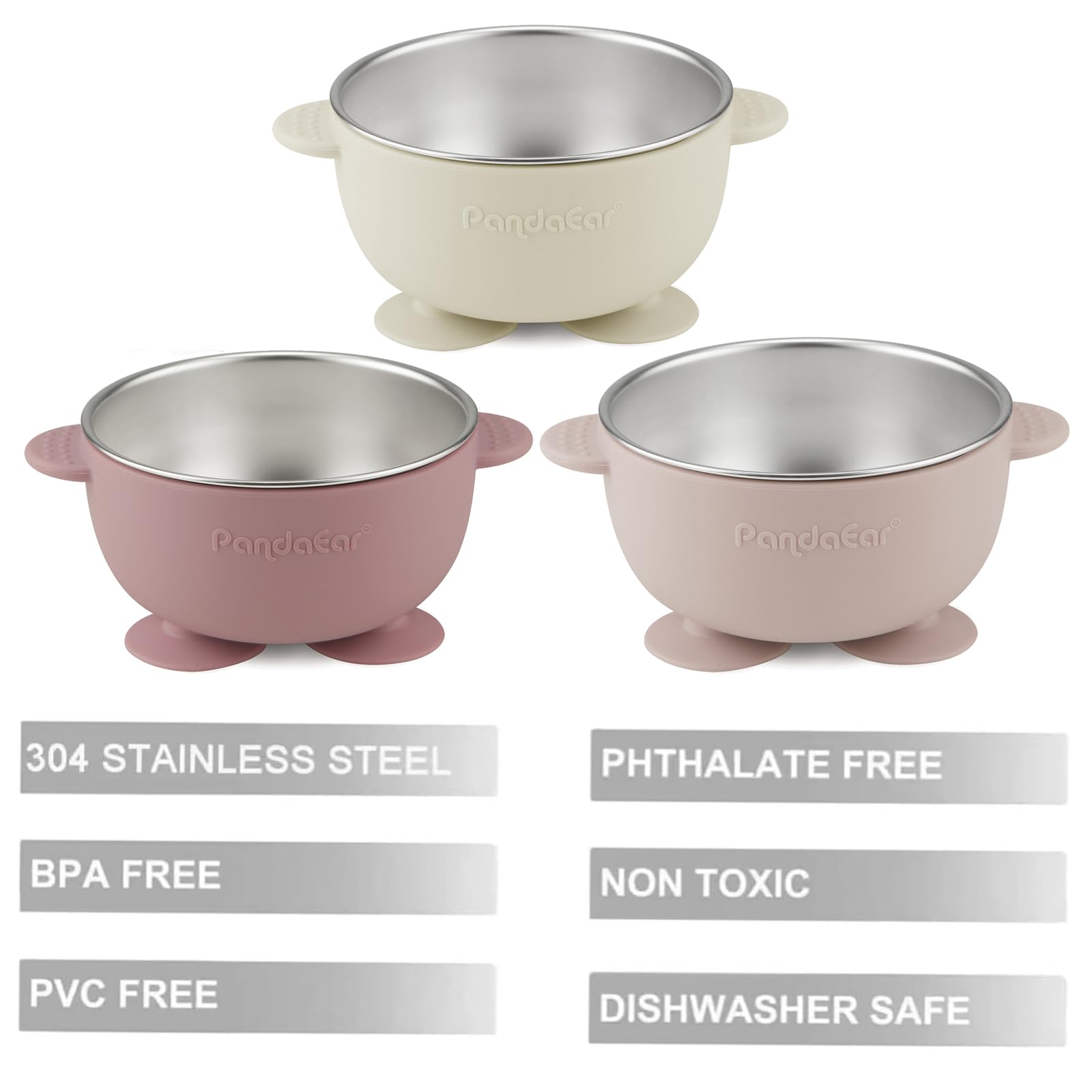 PandaEar unbreakable bowl with silicone sleeve stays quiet and safe during busy meals.