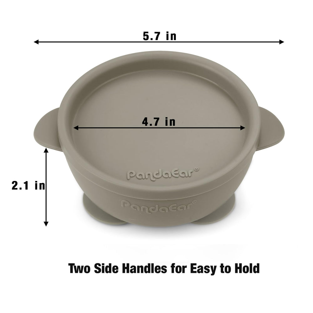 PandaEar red suction bowls with lids for secure meal containment