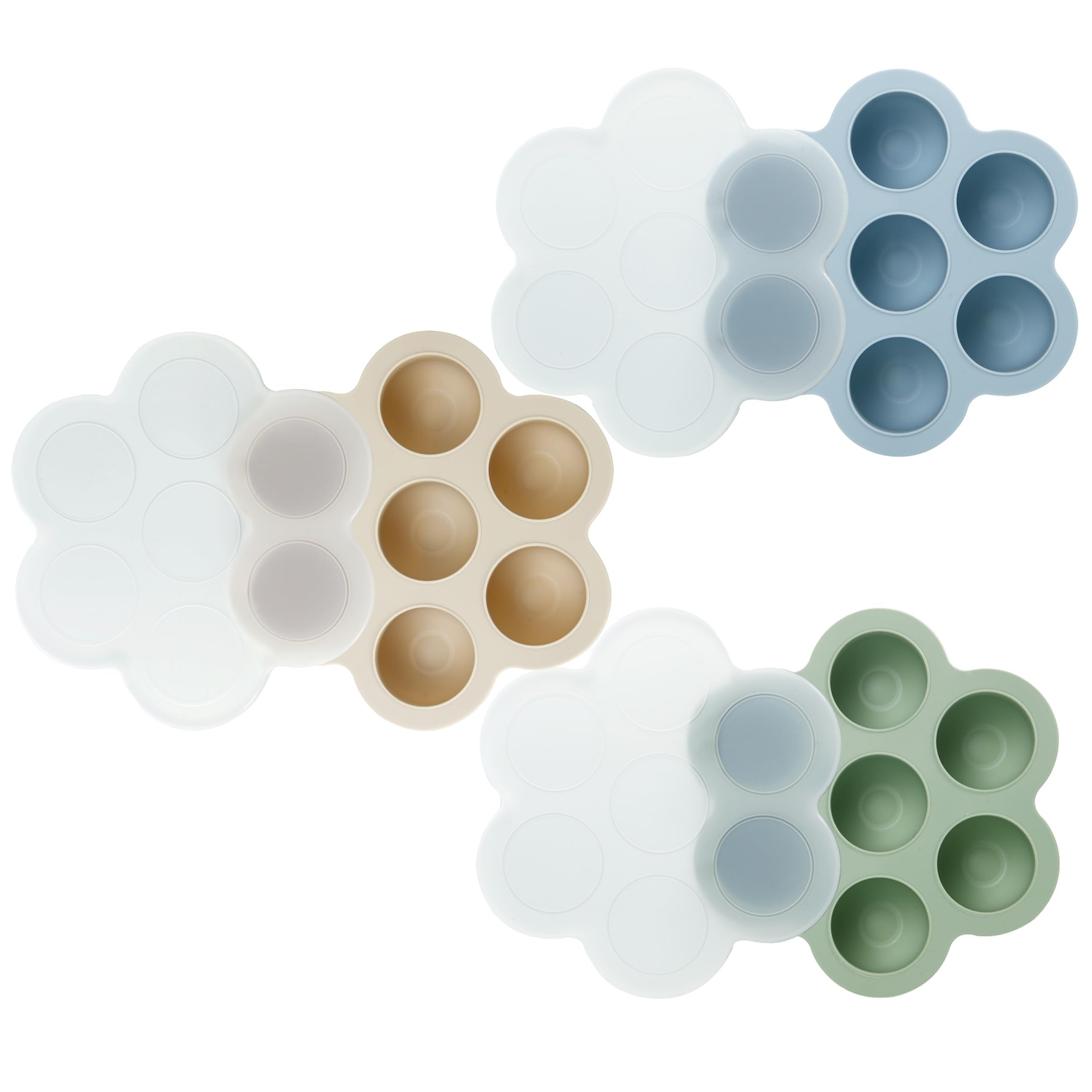 PandaEar 3-pack silicone freezer tray closeup highlighting durable silicone for easy release.