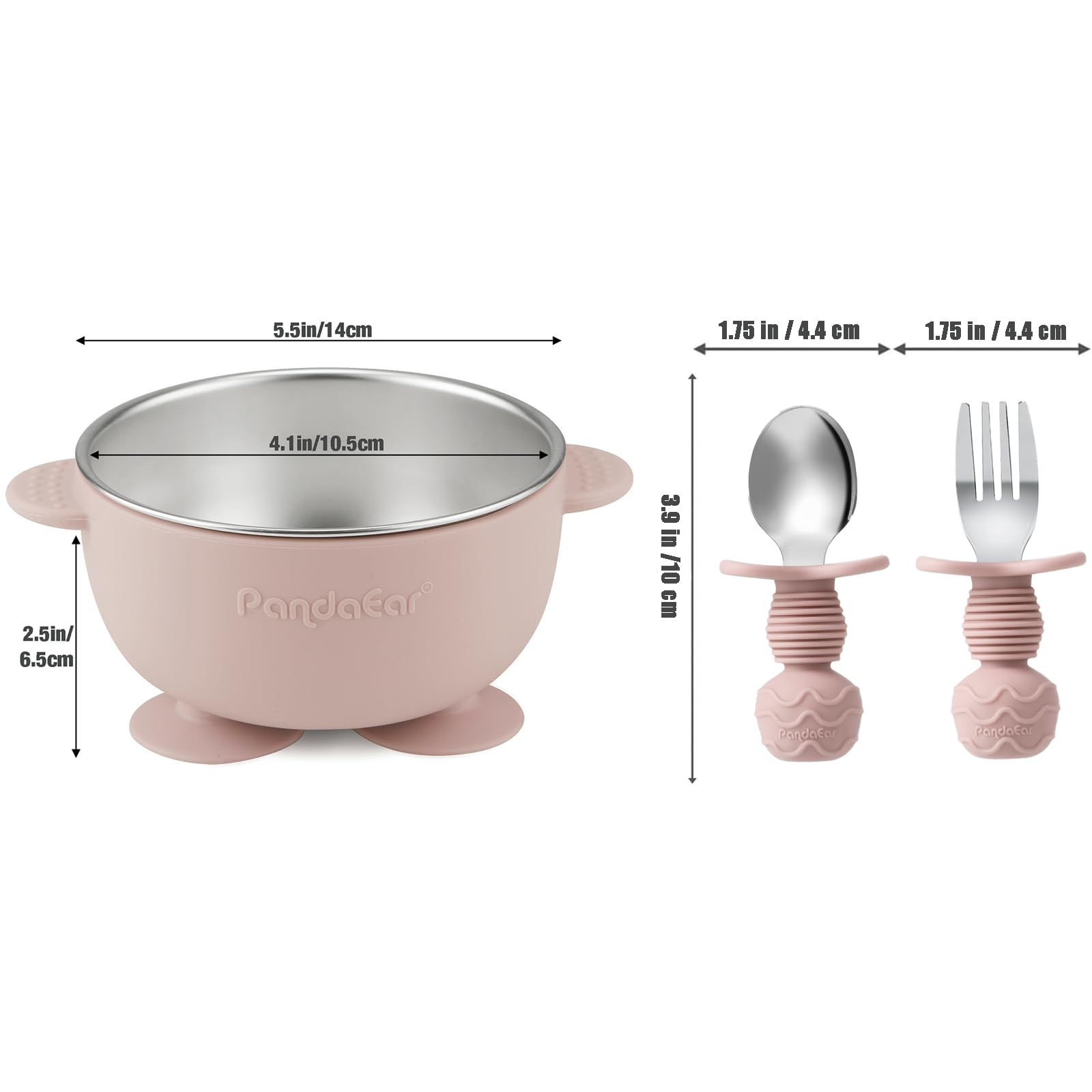 PandaEar divided design supports portion control during meals.