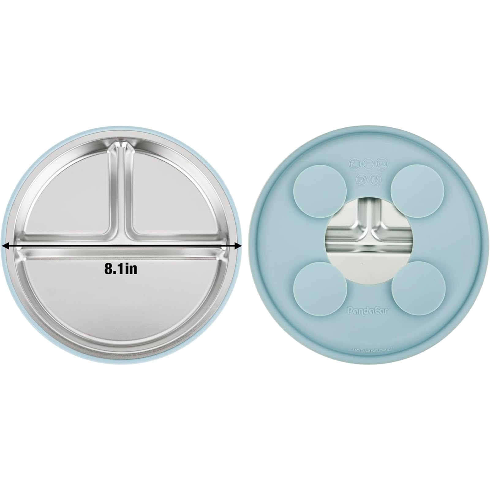 PandaEar silicone utensils spoon with rounded edges for safety.
