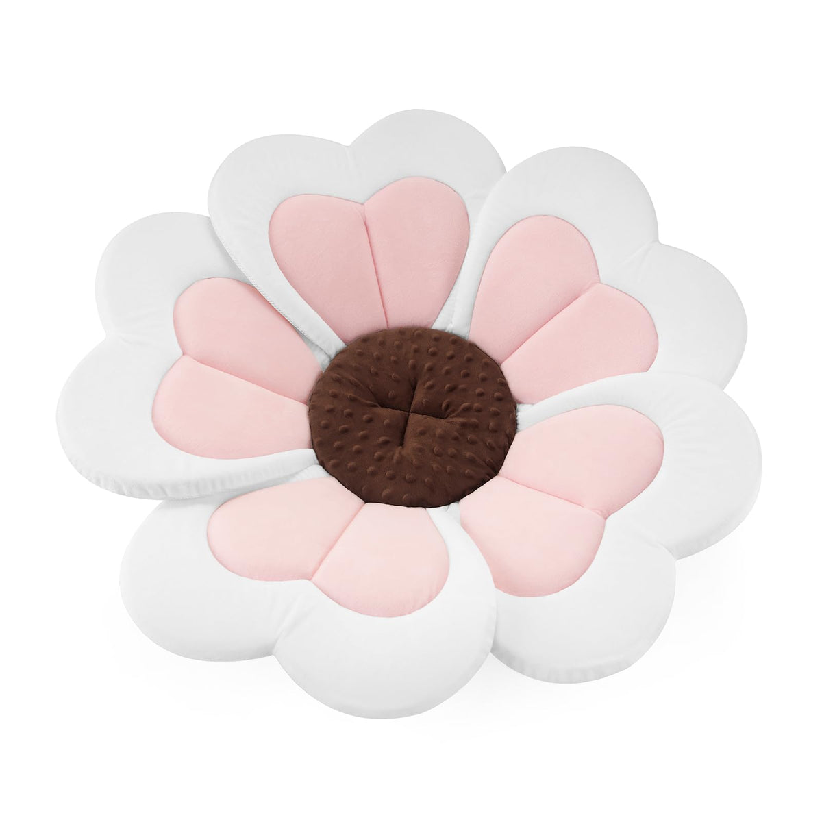 PandaEar baby bath pad with petals cradles newborns during sink baths