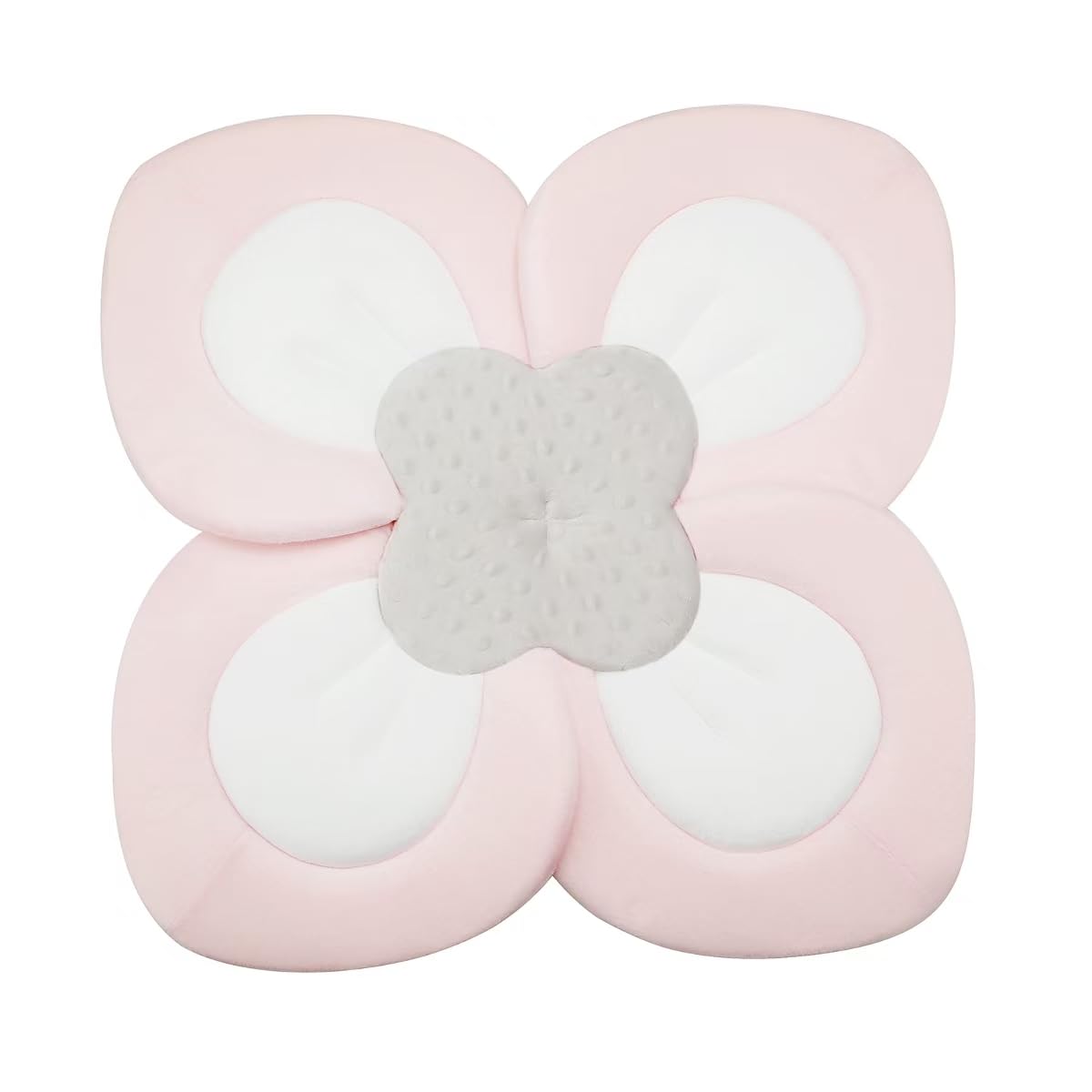 PandaEar baby bath pad with soft petals cradling newborns for safe sink baths.