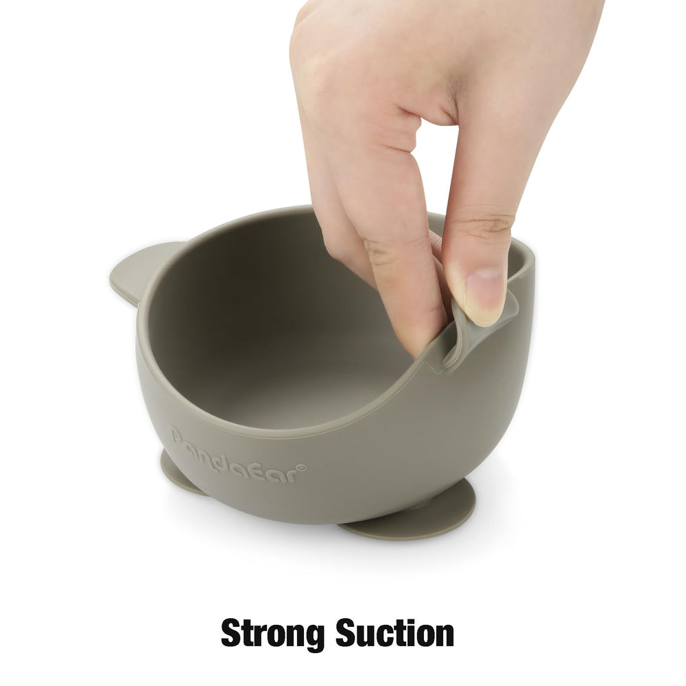 PandaEar mealtime setup with suction bowls ready for feeding