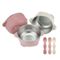 PandaEar baby bowls suction set 3pack securely grips trays to reduce spills.